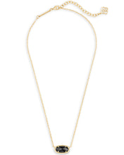 Load image into Gallery viewer, Elisa Gold Pendant Necklace in Black Opaque Glass