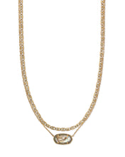 Load image into Gallery viewer, Elisa Vintage Gold Multi Strand Necklace in White Abalone