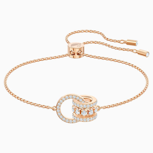 FURTHER BRACELET, WHITE, ROSE-GOLD TONE PLATED
