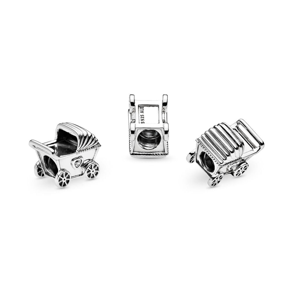 pandora baby carriage charm Pandora Baby's Pram Charm, Clear CZ – Enchantress Co