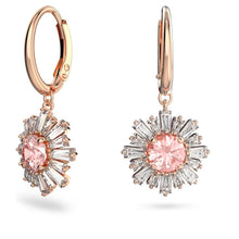 Load image into Gallery viewer, Sunshine hoop earrings Pink, Rose gold-tone plated