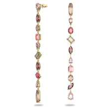 Load image into Gallery viewer, Gema drop earrings Asymmetrical, Extra long, Multicolored, Gold-tone plated