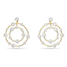 Load image into Gallery viewer, Constella clip earrings Circle, White, Gold-tone plated