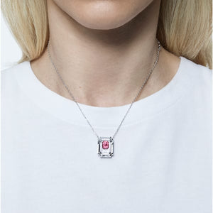 Swarovski Chroma necklace Pink, Rhodium plated
