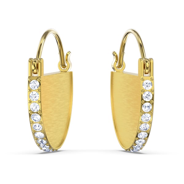 Swarovski Ginger Hoop Pierced Earrings, White, Gold-tone plated