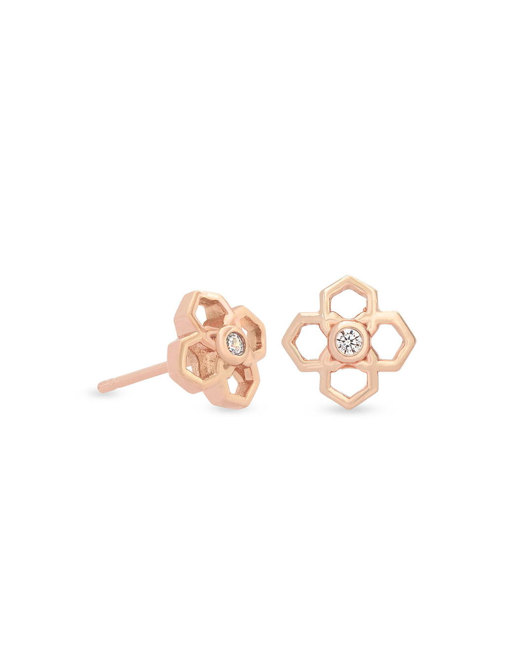 Rue Stud Earrings In Rose Gold