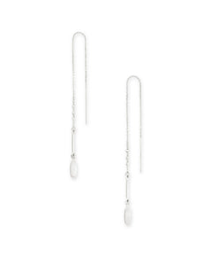 Fern Threader Earrings in Bright Silver