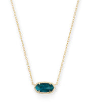 Load image into Gallery viewer, Elisa Gold Pendant Necklace in Aqua Apatite
