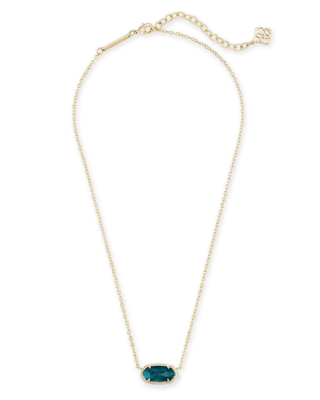 Elisa Gold Pendant Necklace in Aqua Apatite