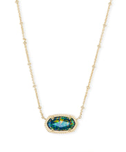 Load image into Gallery viewer, Elisa Gold Satellite Pendant Necklace in Midnight Kyocera Opal Illusion