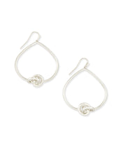 Load image into Gallery viewer, Presleigh Love Knot Open Frame Earrings in Bright Silver