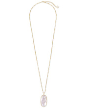 Load image into Gallery viewer, Faceted Reid Gold Long Pendant Necklace in Ivory Mother Of Pearl