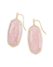 Load image into Gallery viewer, Faceted Elle Gold Drop Earrings in Rose Quartz