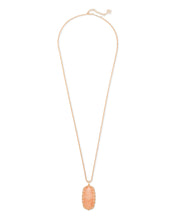 Load image into Gallery viewer, Macrame Reid Rose Gold Long Pendant Necklace In Blush Wood