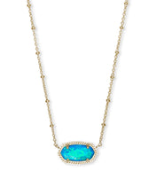 Load image into Gallery viewer, Elisa Satellite Gold Short Pendant Necklace In Turquoise Kyocera Opal