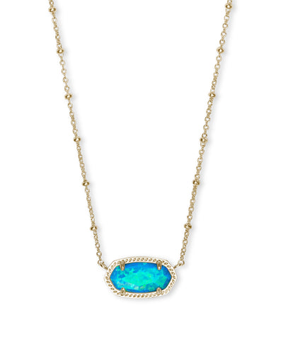 Elisa Satellite Gold Short Pendant Necklace In Turquoise Kyocera Opal