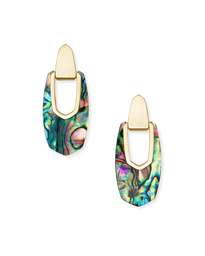 Kailyn Gold Drop Earrings in Abalone Shell