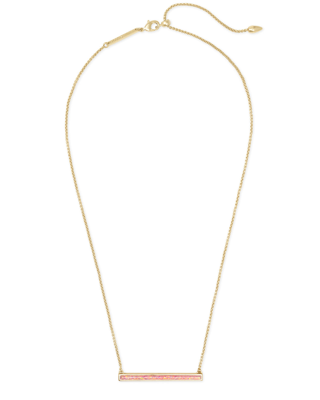 Kelsey Gold Pendant Necklace in Coral Kyocera Opal