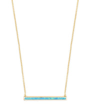 Load image into Gallery viewer, Kelsey Gold Pendant Necklace in Turquoise Kyocera Opal