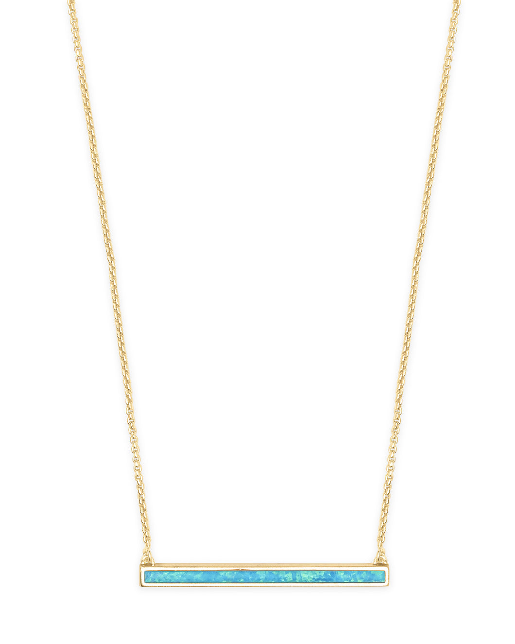 Kelsey Gold Pendant Necklace in Turquoise Kyocera Opal