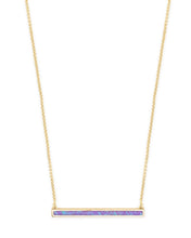 Load image into Gallery viewer, Kelsey Gold Pendant Necklace in Violet Kyocera Opal