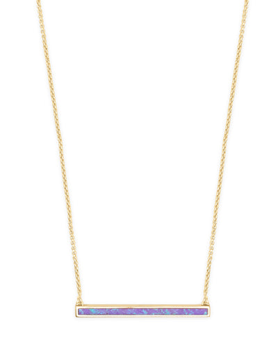 Kelsey Gold Pendant Necklace in Violet Kyocera Opal