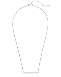 Kelsey Silver Pendant Necklace in White Kyocera Opal