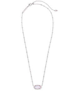 Elisa Satellite Silver Short Pendant Necklace In White Kyocera Opal