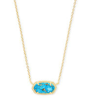 Load image into Gallery viewer, Elisa Gold Pendant Necklace In Bronze Veined Turquoise Magnesite