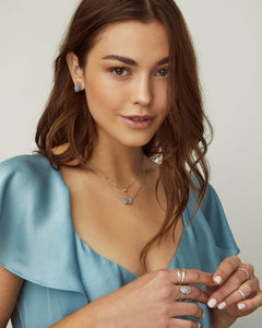 Elisa Silver Pendant Necklace in Slate