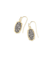 Load image into Gallery viewer, Lee Gold Drop Earrings in Platinum Drusy
