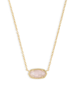 Elisa Pendant Necklace In Rose Quartz