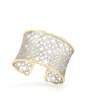 Load image into Gallery viewer, Candice Gold Cuff Bracelet in Silver Filigree Mix