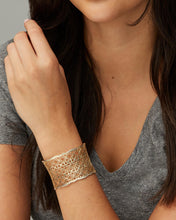 Load image into Gallery viewer, Candice Gold Cuff Bracelet in Rose Gold Filigree Mix