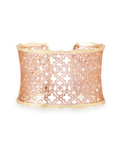 Load image into Gallery viewer, Candice Gold Cuff Bracelet in Rose Gold Filigree Mix