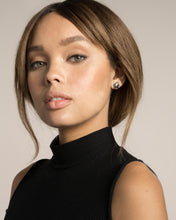 Load image into Gallery viewer, Tessa Gunmetal Stud Earrings in Black Drusy