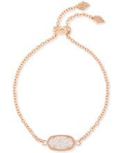 Load image into Gallery viewer, Elaina Rose Gold Adjustable Chain Bracelet in Iridescent Drusy