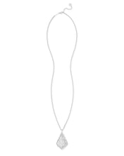 Load image into Gallery viewer, Aiden Silver Long Pendant Necklace in Silver Filigree Mix