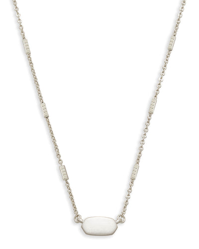 Fern Pendant Necklace in Bright Silver