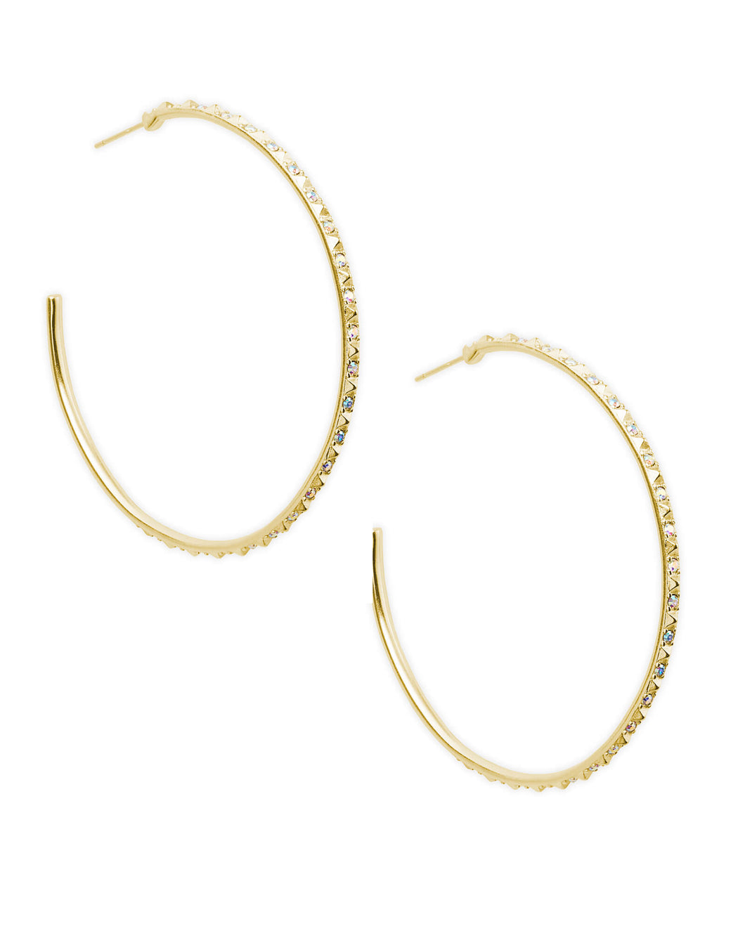 Val Gold Hoop Earrings in Iridescent Crystal