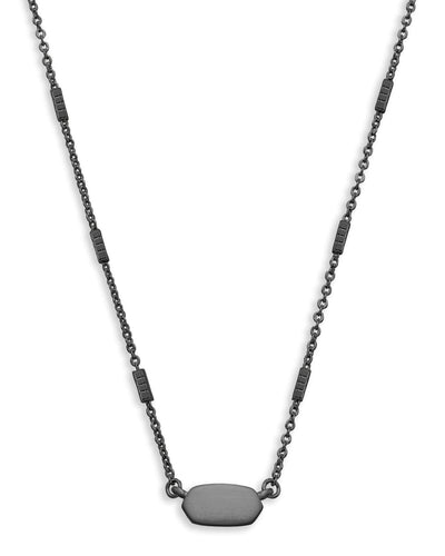 Fern Pendant Necklace in Gunmetal