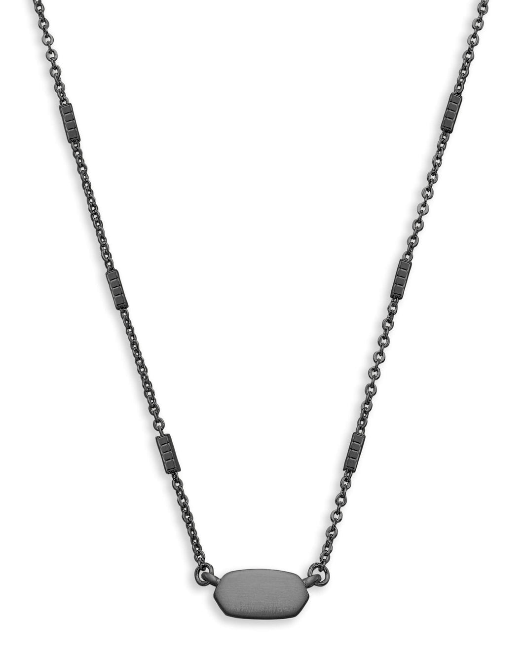 Fern Pendant Necklace in Gunmetal