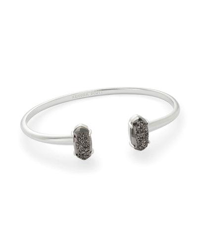 Edie Silver Cuff Bracelet in Platinum Drusy