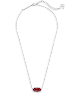 Elisa Silver Pendant Necklace In Berry