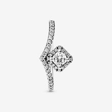 Load image into Gallery viewer, Pandora Square Sparkle Wishbone Ring