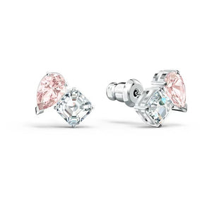 Attract Soul stud earrings Pink, Rhodium plated