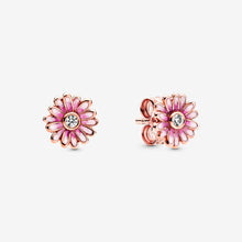 Load image into Gallery viewer, Pink Daisy Flower Stud Earrings