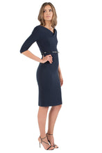 Load image into Gallery viewer, Black Halo 3/4 Sleeve Jackie O Dress - Eclipse