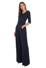 Load image into Gallery viewer, Black Halo 3/4 Sleeve Jackie O Jumpsuit  - Eclipse