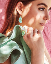 Load image into Gallery viewer, Mckenna Vintage Gold Small Drop Earrings in White Abalone